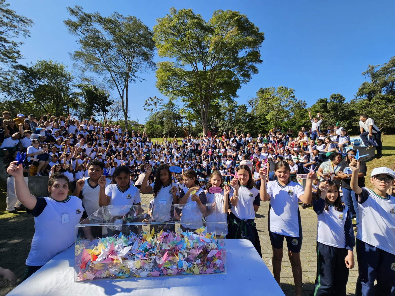 Estudantes das turmas de 5º ano de escolas municipais participaram do ato de entrega do monumento